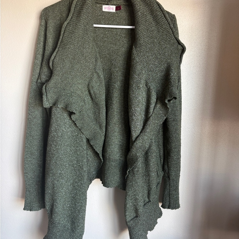 $1.00🎉 SO Green Waterfall Cardigan L